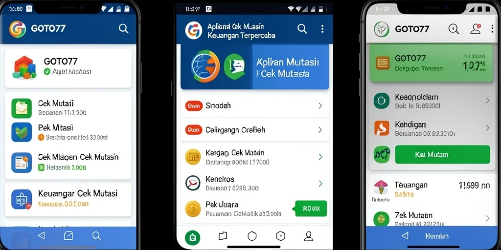 Antarmuka GOTO77 yang memudahkan cek mutasi keuangan.
