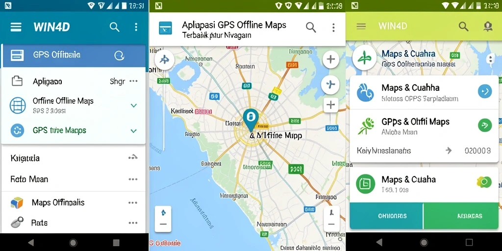 Antarmuka intuitif aplikasi GPS Offline Maps WIN4D.