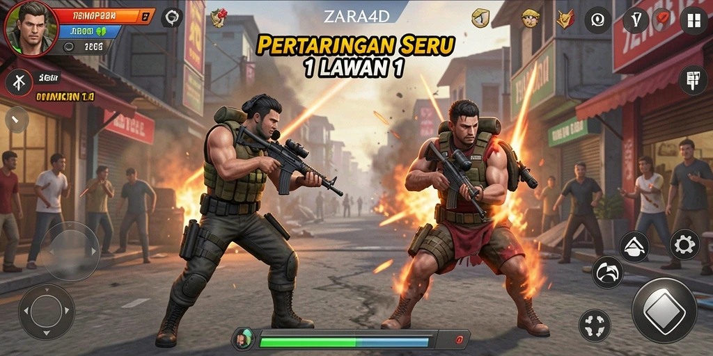 Antarmuka pertarungan ZARA4D yang dinamis dan penuh aksi.