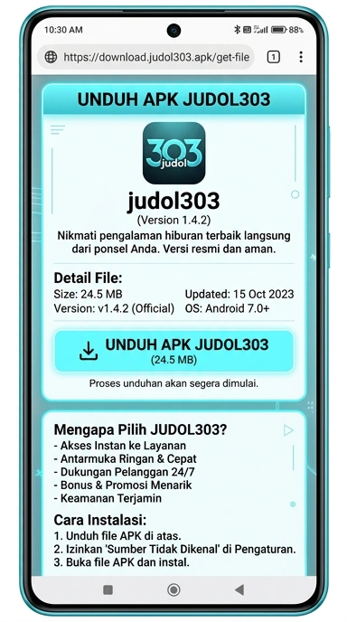 Tampilan halaman APK judol303