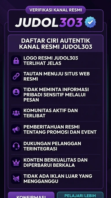 Tampilan kanal resmi judol303